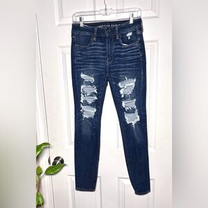 American Eagle | 360 Next Level Stretch Ripped Skinny Jeans | 6  | High Rise